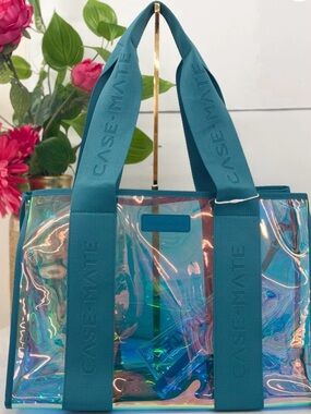case-mate Teal Holographic Tote